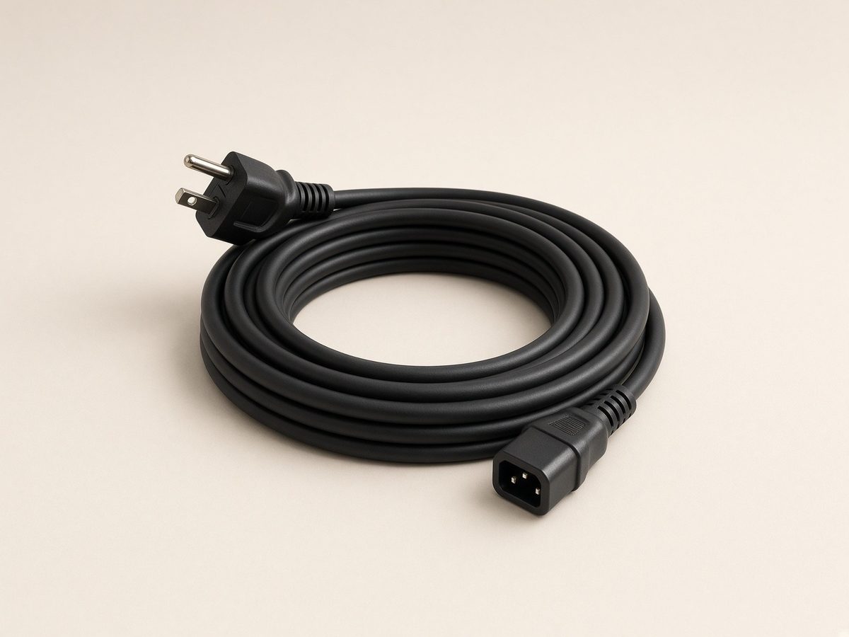 Coiled IEC power cable
